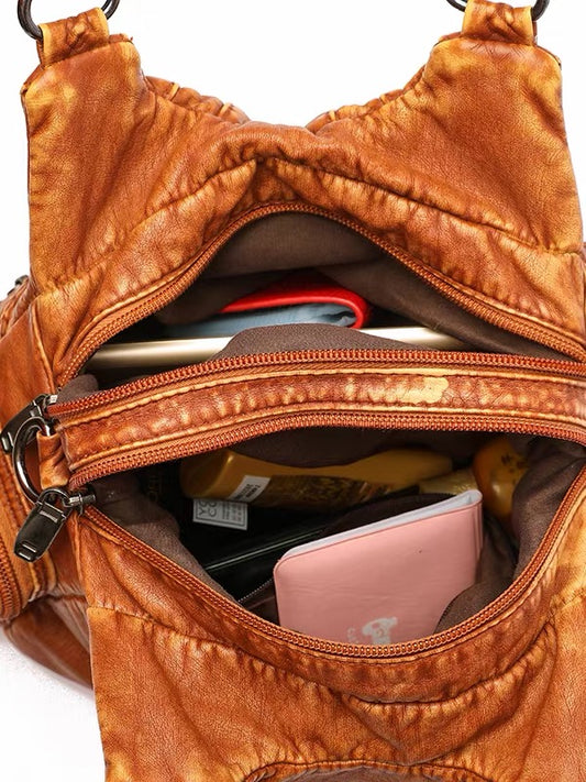 Light brown leather handbag
