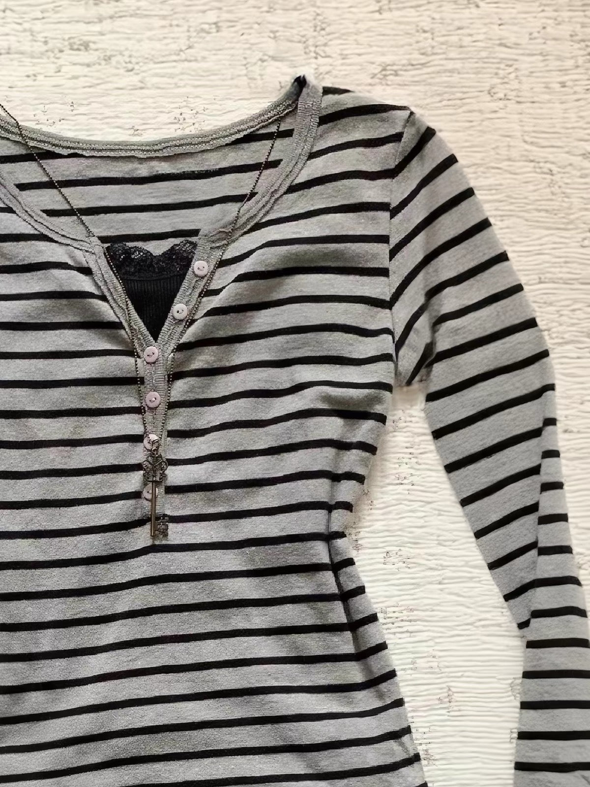 striped henley long sleeve