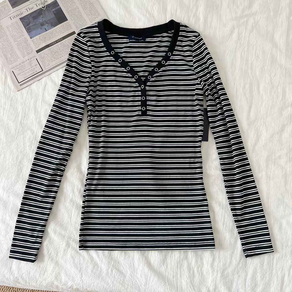long sleeve henley top