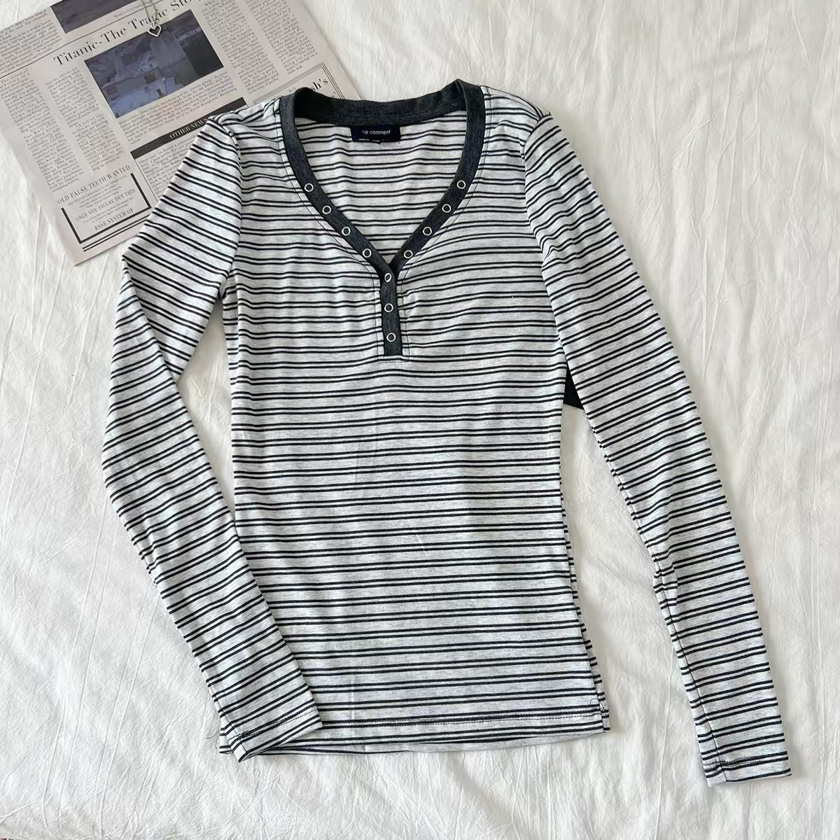 long sleeve henley top