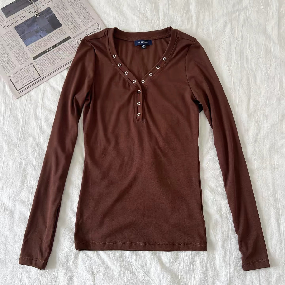 long sleeve henley top