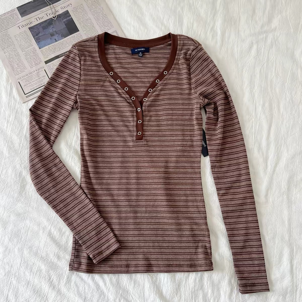long sleeve henley top