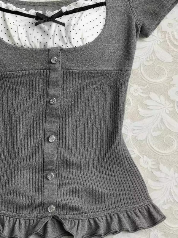 Grey baby doll top