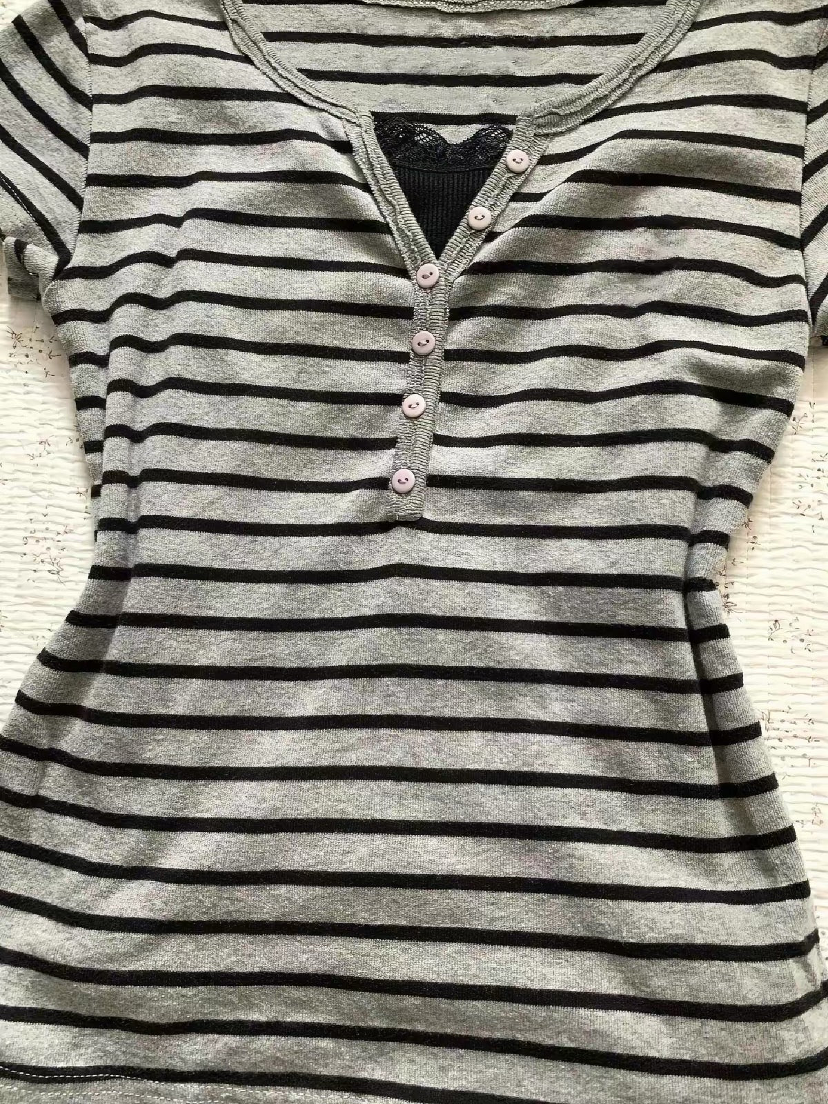 striped henley long sleeve