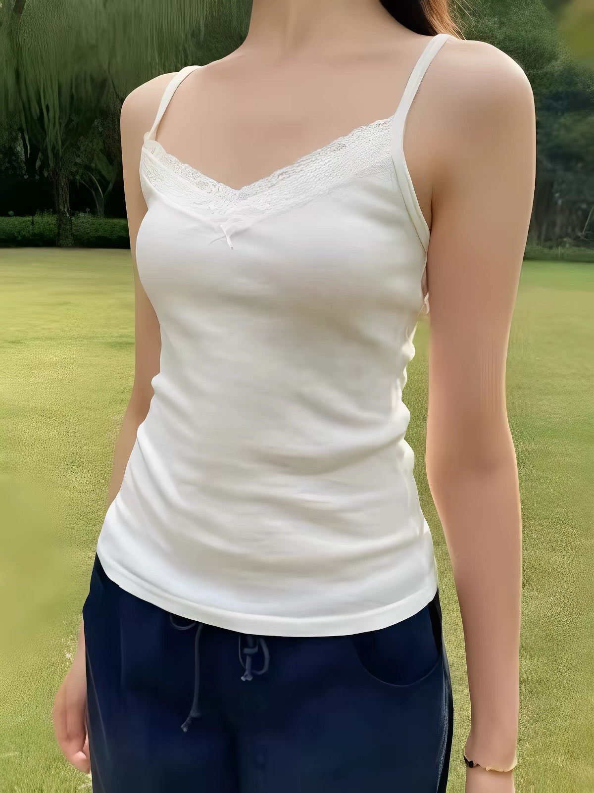 White lace cami